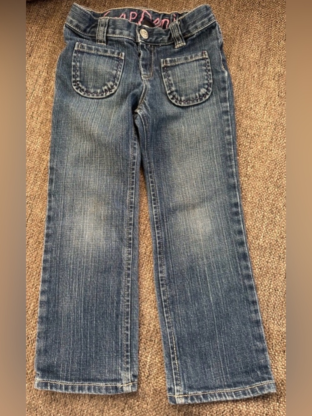 Gap Kids Girls Original Denim Bootcut Jeans Adjustable Waist Size 4 Regular
